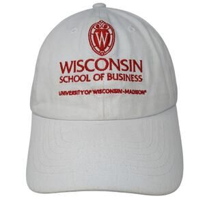Wisconsin School Of Business Strapback Baseball Cap White One Size Embroidered